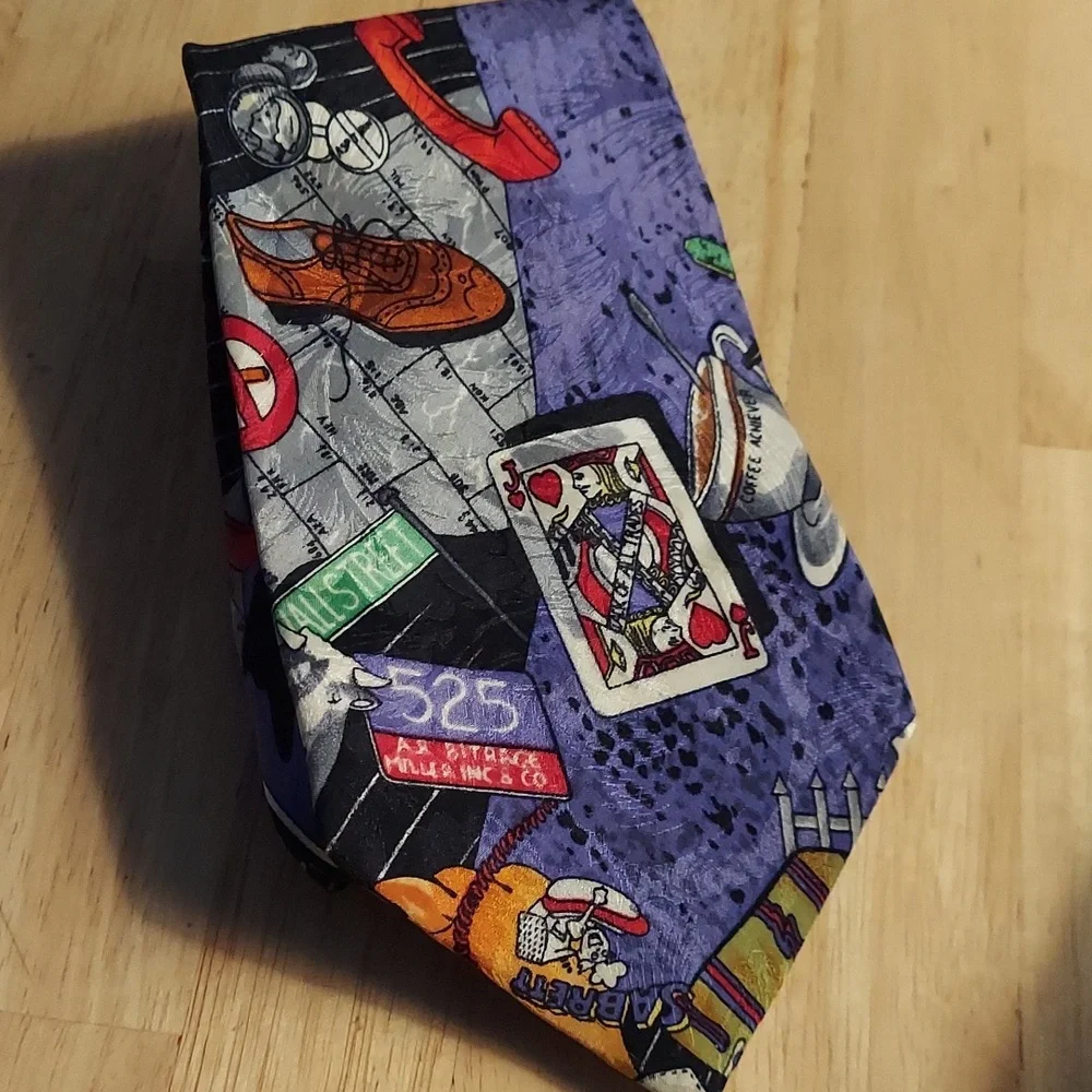 Nicole Miller Stock Exchange Vintage Silk Tie Multicolor
